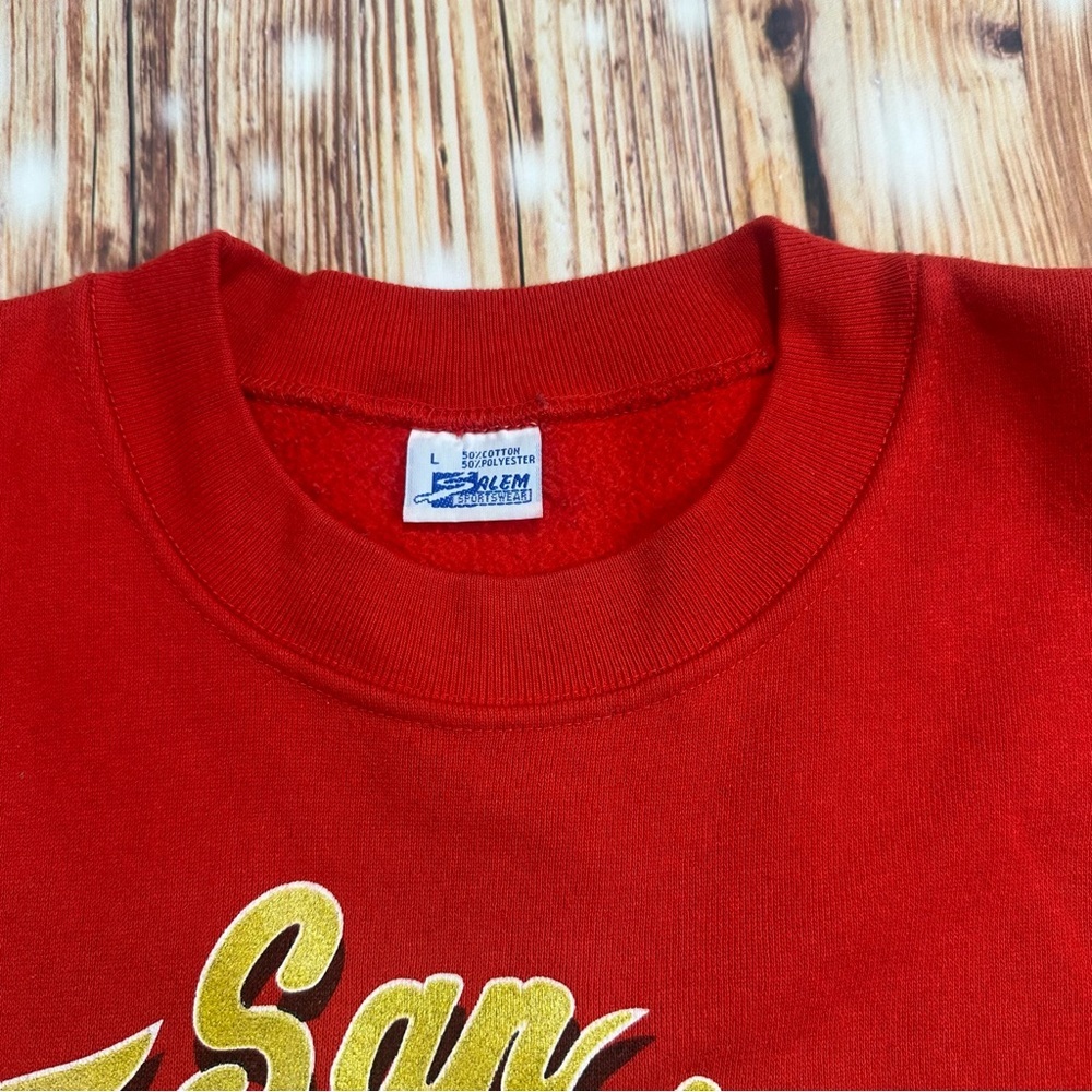 Vintage 90s San Francisco 49ers Salem NFL Montana Graphic Sweatshirt Size L - Picture 6 of 16